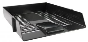 Image of Q-Connect Black Plastic Letter Tray