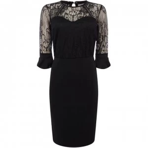 Image of Sistaglam loves Jessica Lace flare sleeve bodycon - Black