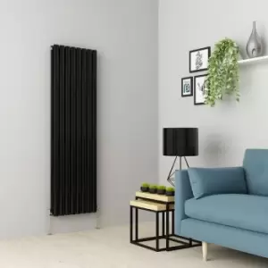 Image of Norden 1600 x 473mm Black Double Oval Tube Vertical Radiator