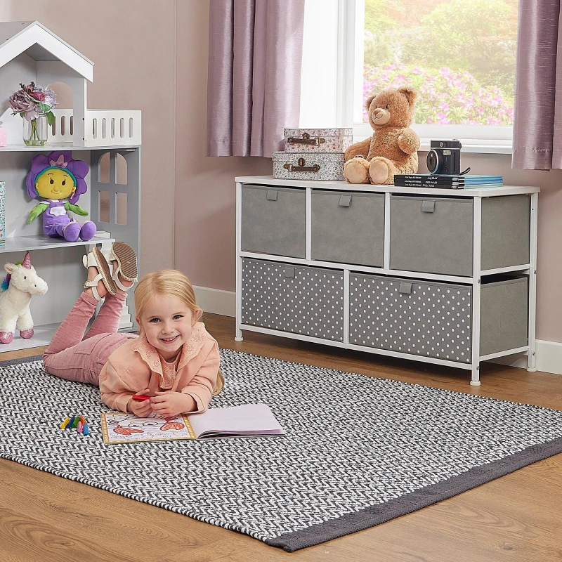 Image of Liberty House Toys Grey 5 Drawer Storage Chest Grey Unisex