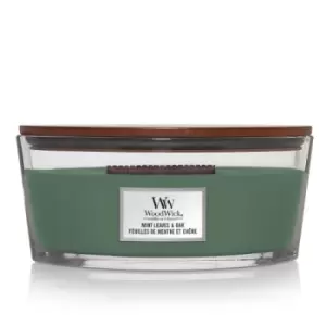 Image of Woodwick Mint Leaves & Oak Scented Candle 453.6g