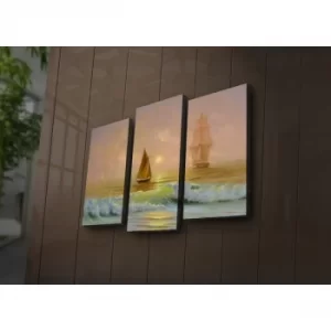 Image of 3PAT?ACT-17 Multicolor Decorative LED Lighted Canvas Painting (3 Pieces)