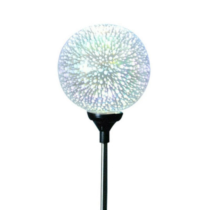 Image of Haven Plastic Solar Garden 3D Globe Light Solar Panel Collects Sunlight To Charge Attractive Look