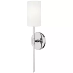 Image of Olivia 1 Light Wall Sconce Polished Nickel, Linen