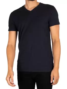 Image of Vintage Logo Embroidered V-Neck T-Shirt