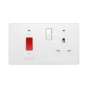 Image of BG Evolve Pearl White Cooker Control Socket Double Pole Switch With LED Power Indicators - PCDCL70W