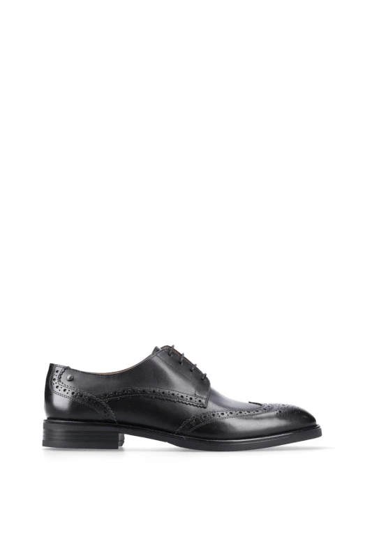 Image of Base London Base London Men Pocket Brogue Shoe in Black Size: 7 Black 7 Male 5063294195192