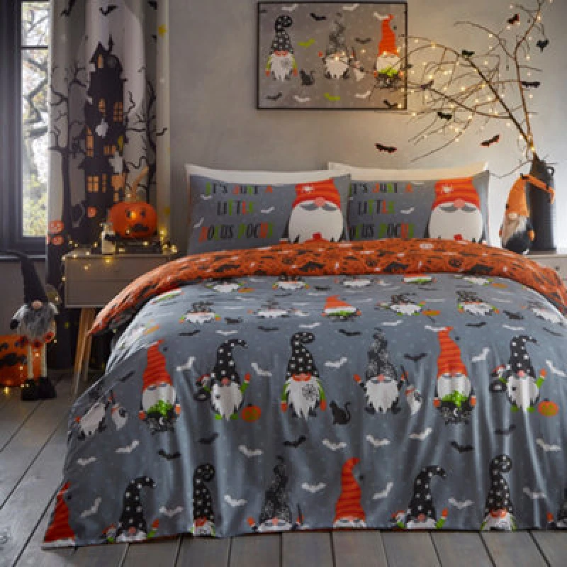 Image of Scary Gonks Glow in the Dark Duvet Cover Bedding Set Grey