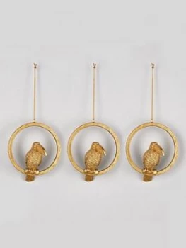 Image of Gisela Graham Set Of 3 Toucan Tree Christmas Tree Decorations