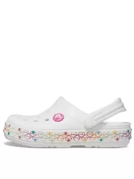 Image of Crocs Crocband Stretch Necklace Toddler Sandal, White, Size 5 Younger