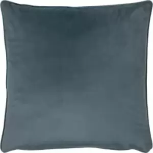 Image of Evans Lichfield - Opulence Velvet Piped Edge Cushion Cover, Petrol, 55 x 55 Cm