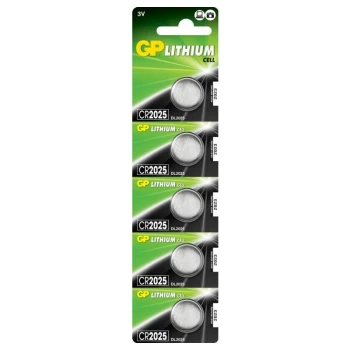 Image of GP Lithium Button Cell Battery CR2025 Card 5 - GPPBL2025008