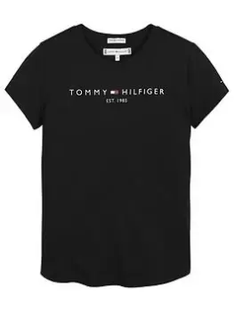 Image of Tommy Hilfiger Girls Essential Short Sleeve T-Shirt - Black Size Age: 10 Years, Women