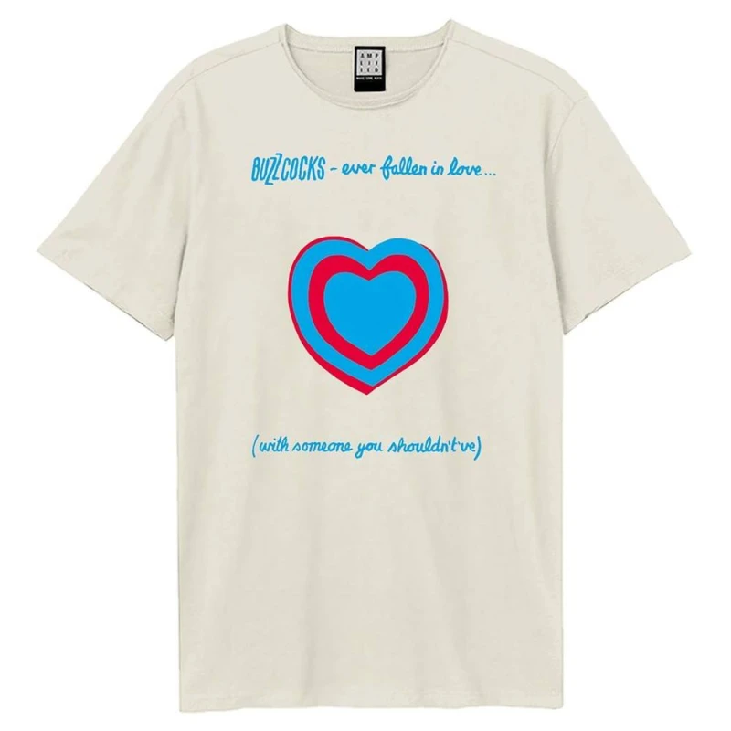 Image of Amplified Mens Fallen In Love Buzzcocks T-Shirt in Ecru Size: XS Ecru Male XS