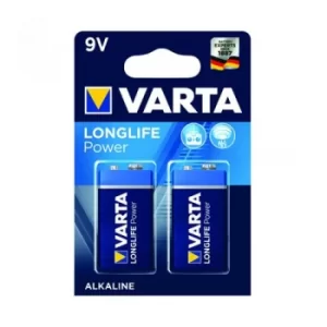 Image of Varta Longlife Power 9V Battery (Pack of 2) 04922121412