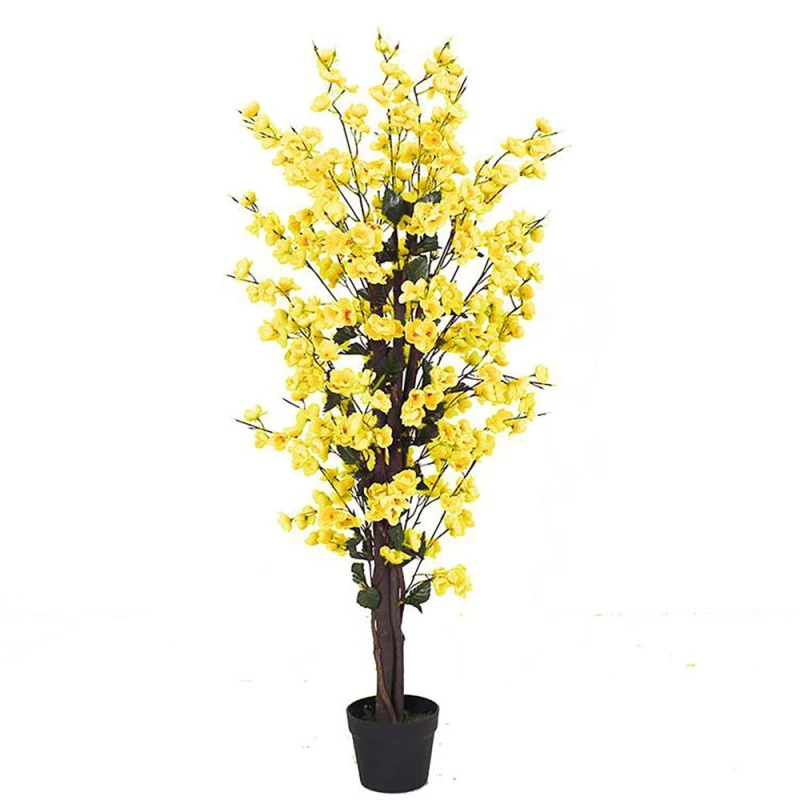 Image of Leaf 120cm Artificial Yellow Blossom Tree Yellow