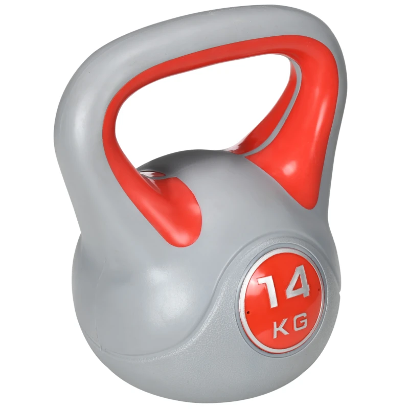 Image of SPORTNOW 14kg Kettle Bell with Handle for Home Gym, Red and Grey, Red A91-255V06RD