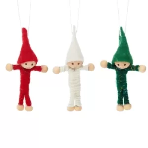 Image of Elf Hanging Decorations (Set of 3)