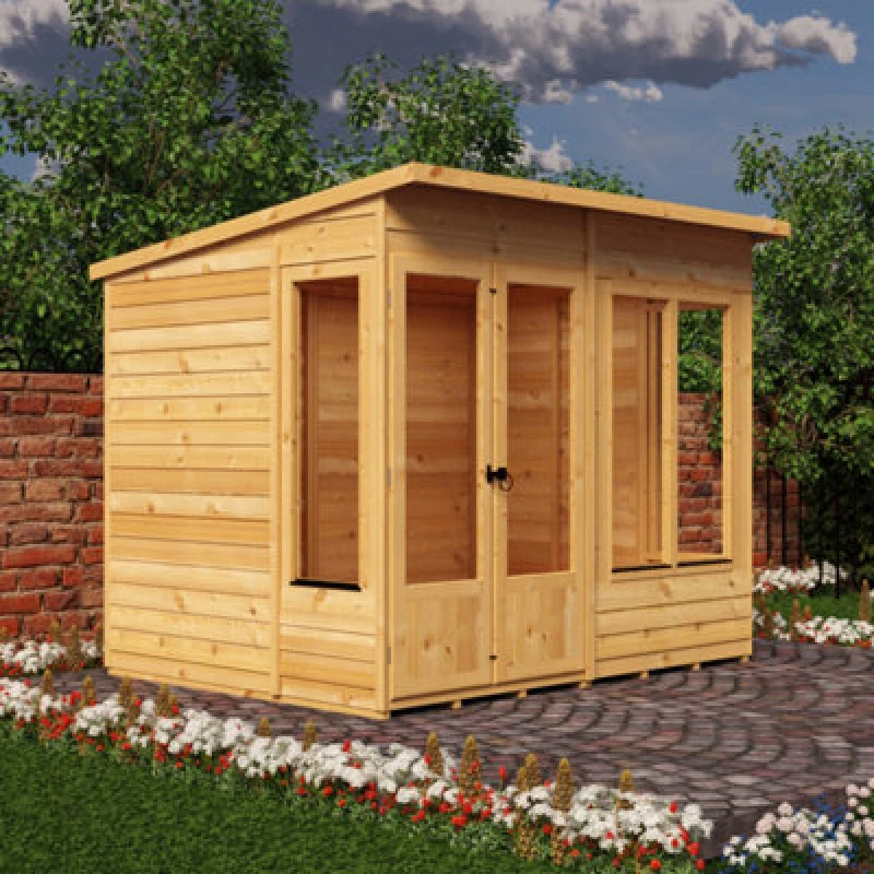 Image of Shire Alora 8X6 Pent Summerhouse With 3 Windows And Interchangeable Configuration