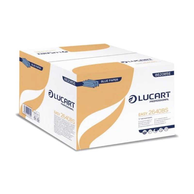 Image of Lucart Professional C-Fold Hand Towels 220x310mm 1-Ply Green (2640 Pack) 862095E