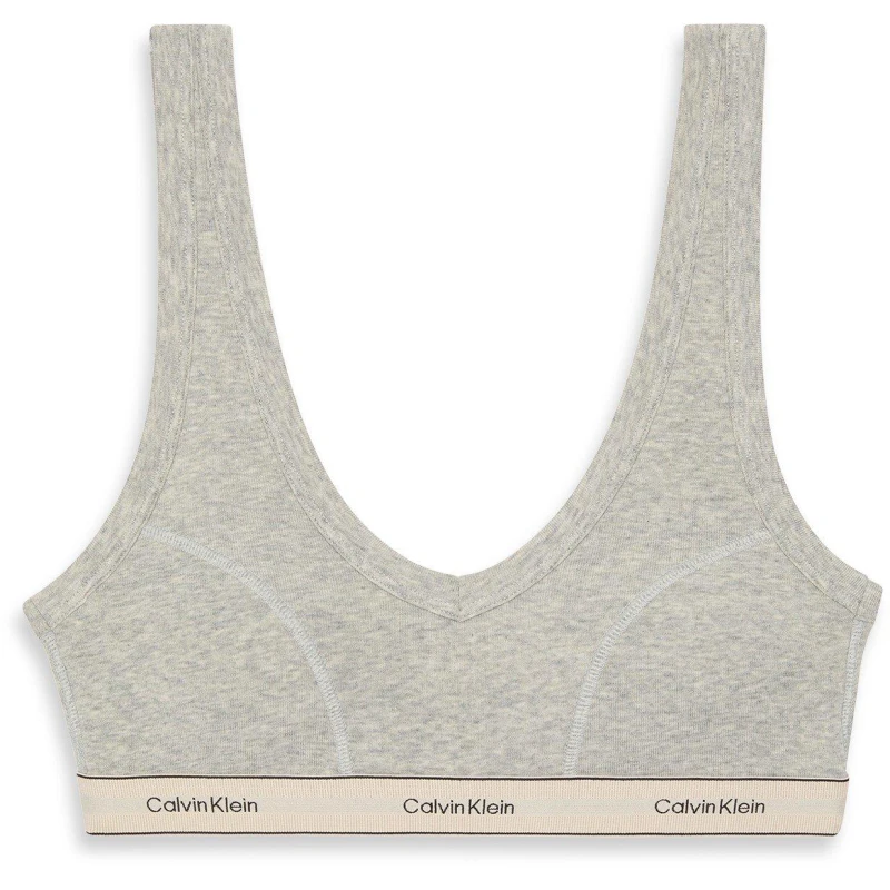 Image of Calvin Klein Womens Heritage Scoop Non Wired Bralette Grey Heather female 8 (XS)