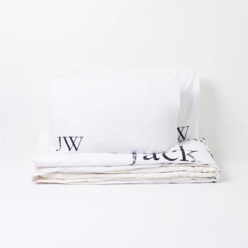 Image of Jack Wills Distressed Logo Duvet Set - Vintage White