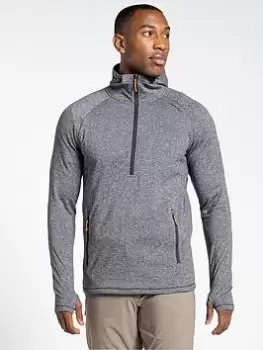 Image of Craghoppers Dynamic Hooded Half Zip Fleece Jacket - Grey Pepper, Black Pepper, Size L, Men