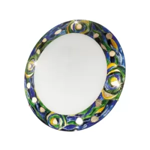 Image of Serena Glass Decorative Flush Ceiling Light 3 Light 24 Carat Gold