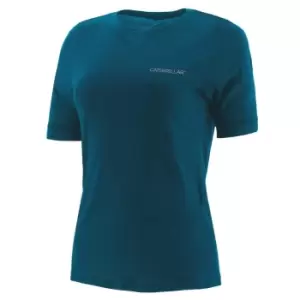 Image of Caterpillar Womens 3/4 Sleeve T-Shirt (M) (Mosaic Blue Heather)