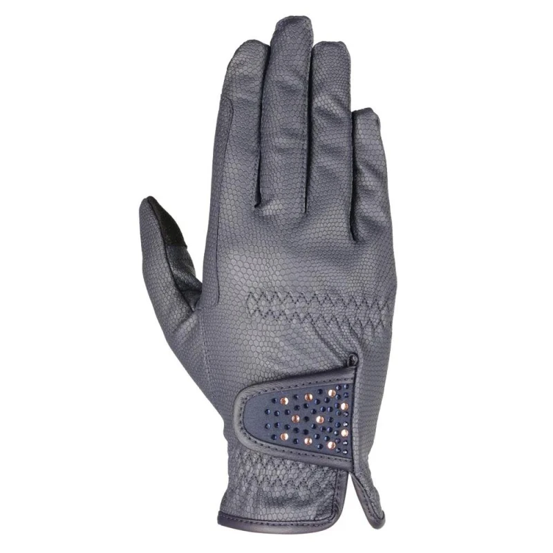 Image of Hy Shimmer Riding Gloves in Navy Size: XS Navy Unisex XS