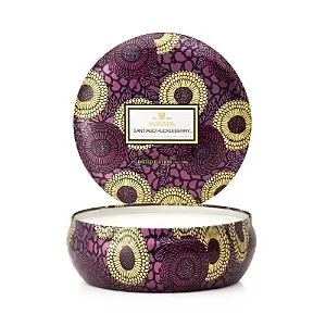 Image of Voluspa Japonica Santiago Huckleberry 3 Wick Candle in Decorative Tin