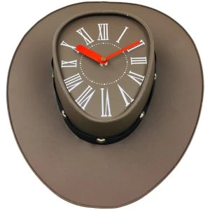 Image of Brown Cowboys Hat Clock 39cm