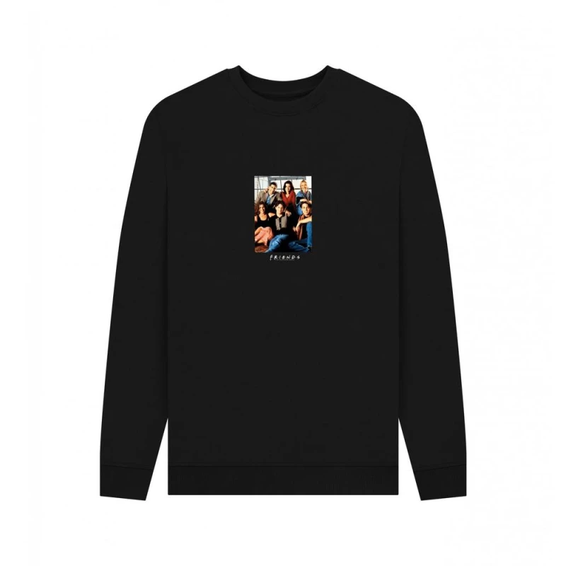 Image of Friends Mens Group Shot Sweatshirt in Black Size: Small Black Male S