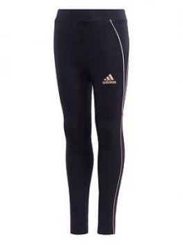 Image of Adidas Girls Cotton Leggings - Navy