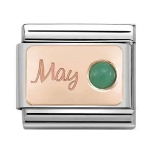 Image of Nomination CLASSIC Rose Gold May Emerald Charm 430508/05