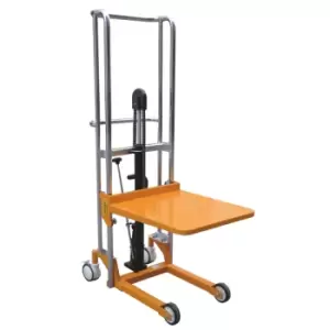 Image of Hydraulic Mini Lifter Platform Stacker - 400Kg Cap - foot operated - 1580mm Max Platform Height - Conforms to EN1757-1:2001