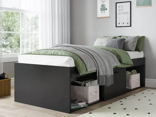 Image of Kidsaw Low 3ft Single Black Cabin Bed