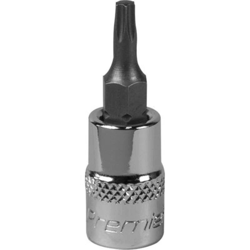 Image of Loops T15 TRX Star Socket Bit - 1/4" Square Drive - PREMIUM S2 Steel Head Knurled Grip Metallics
