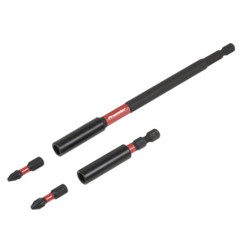 Image of Sealey 4 Piece Impact Screwdriver Bit Holder and PZ2 Bit Set