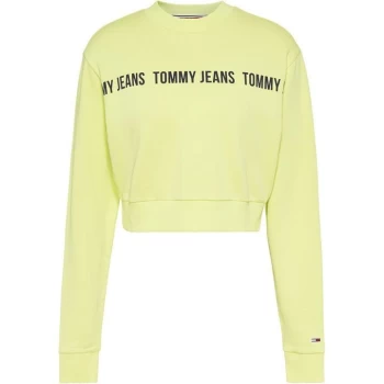 Image of Tommy Jeans Crop Tape Crew - LT3 FADED LIME