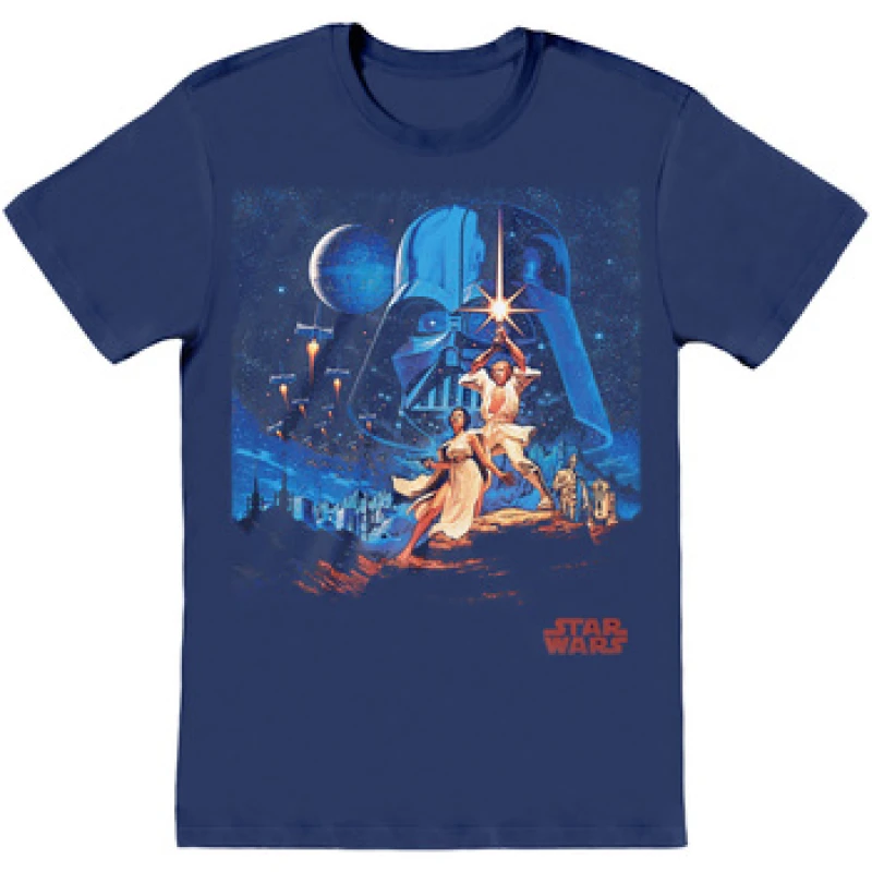 Image of Star Wars Star Wars Men Poster T-Shirt in Navy Size: 2X-large Navy XXL Male 5059444944291