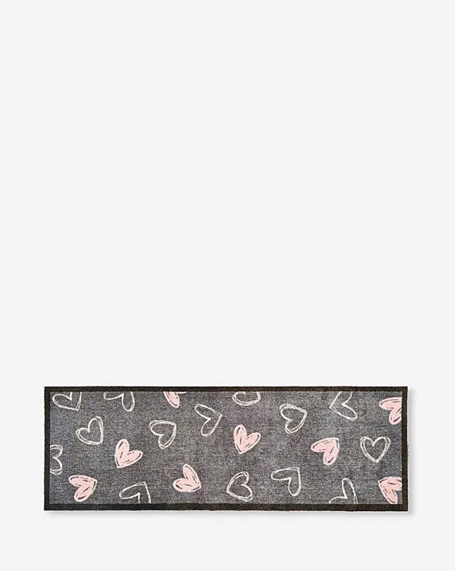 Image of My Mat My Mat Welcome Hearts Runner Grey - My Mat - Size: 50X150 Grey 50X150 YK15001