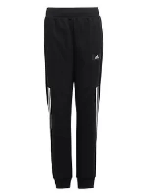 Image of adidas Boys Future Icons 3 Stripe Tapered Pant, Black/White, Size 9-10 Years