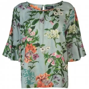 Image of NVME Blair V Top Ladies - Green Floral