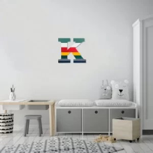 Image of Alphabet K 2 Multicolor Decorative Wooden Wall Accessory