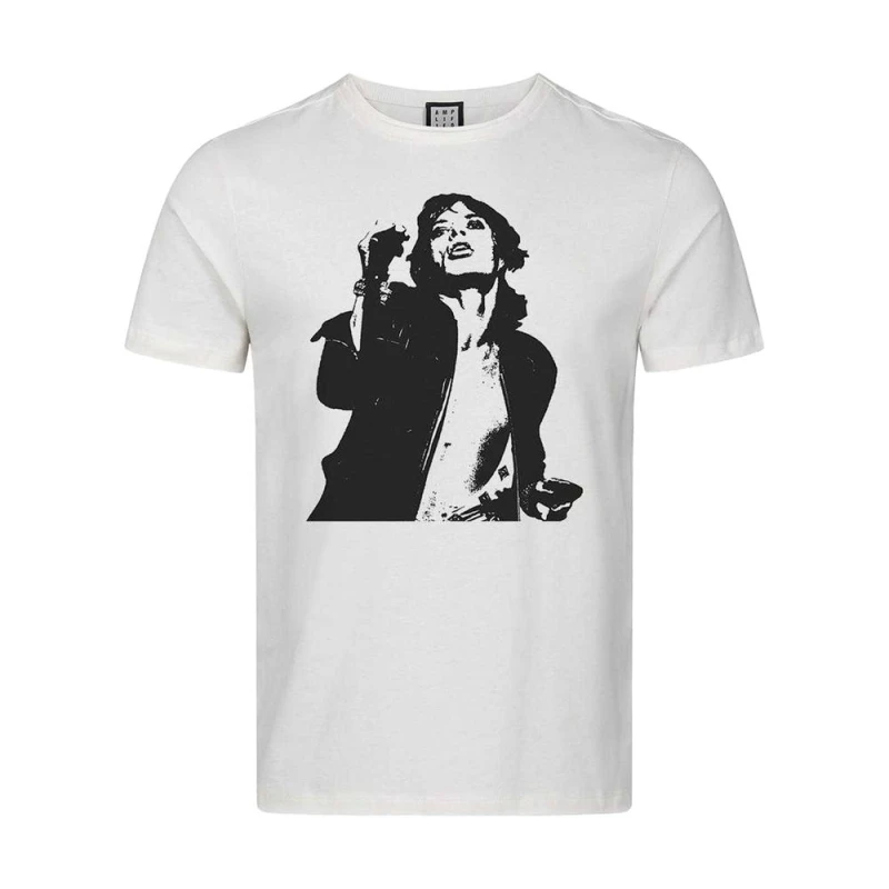Image of Amplified Mens Mick The Rolling Stones T-Shirt in White Size: XS White Male XS