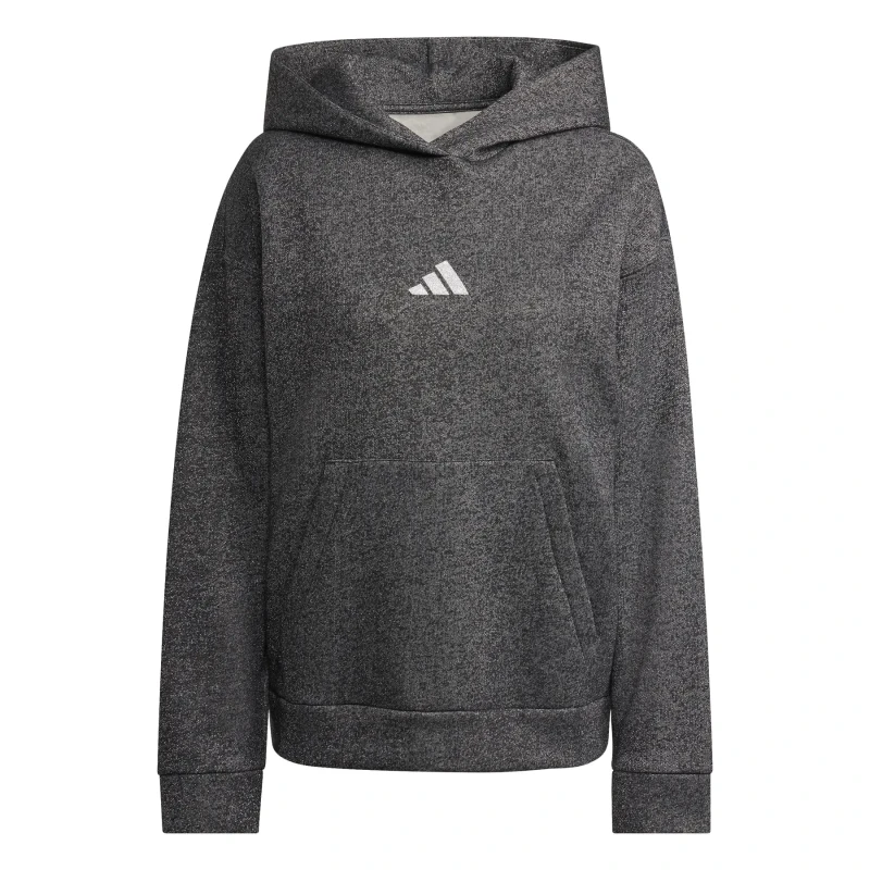 Image of adidas ALL SZN Holiday Glitter Fleece Loose Hoodie womens Sweatshirt in Grey