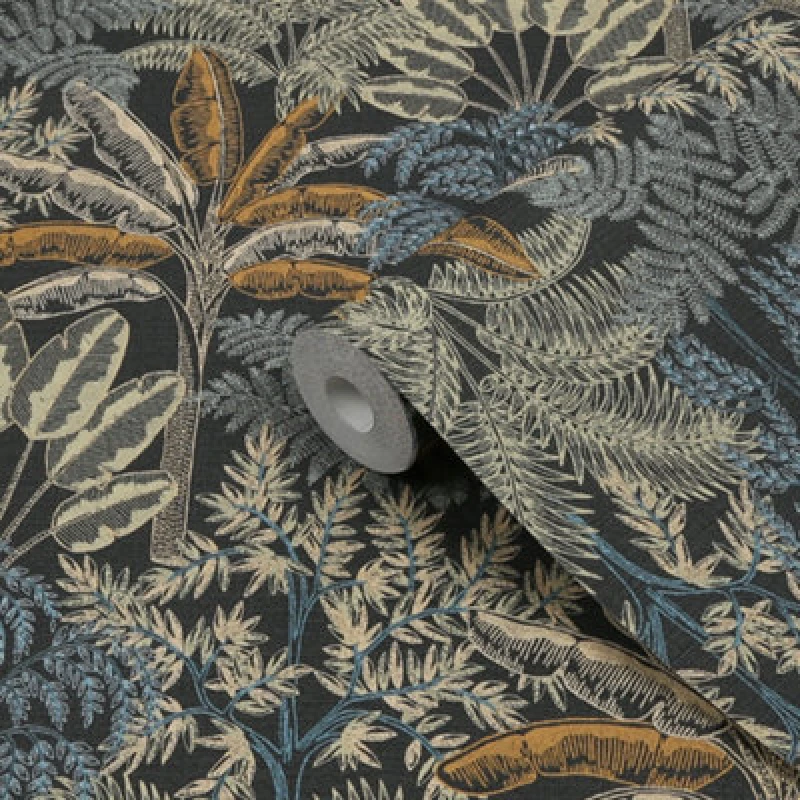 Image of Superfresco Easy Superfresco Easy Intrigue Trees Wallpaper in Black Size: 10000mm_x_520mm Black 10000mm_x_520mm Unisex 5011583652451
