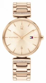 Image of Tommy Hilfiger Womens Aria Rose Gold Steel Bracelet Watch
