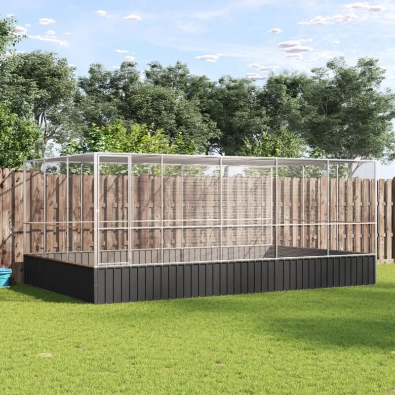 Image of VIDAXL Aviary with Extension Silver 518x307x212cm Steel Vidaxl 8721012424722